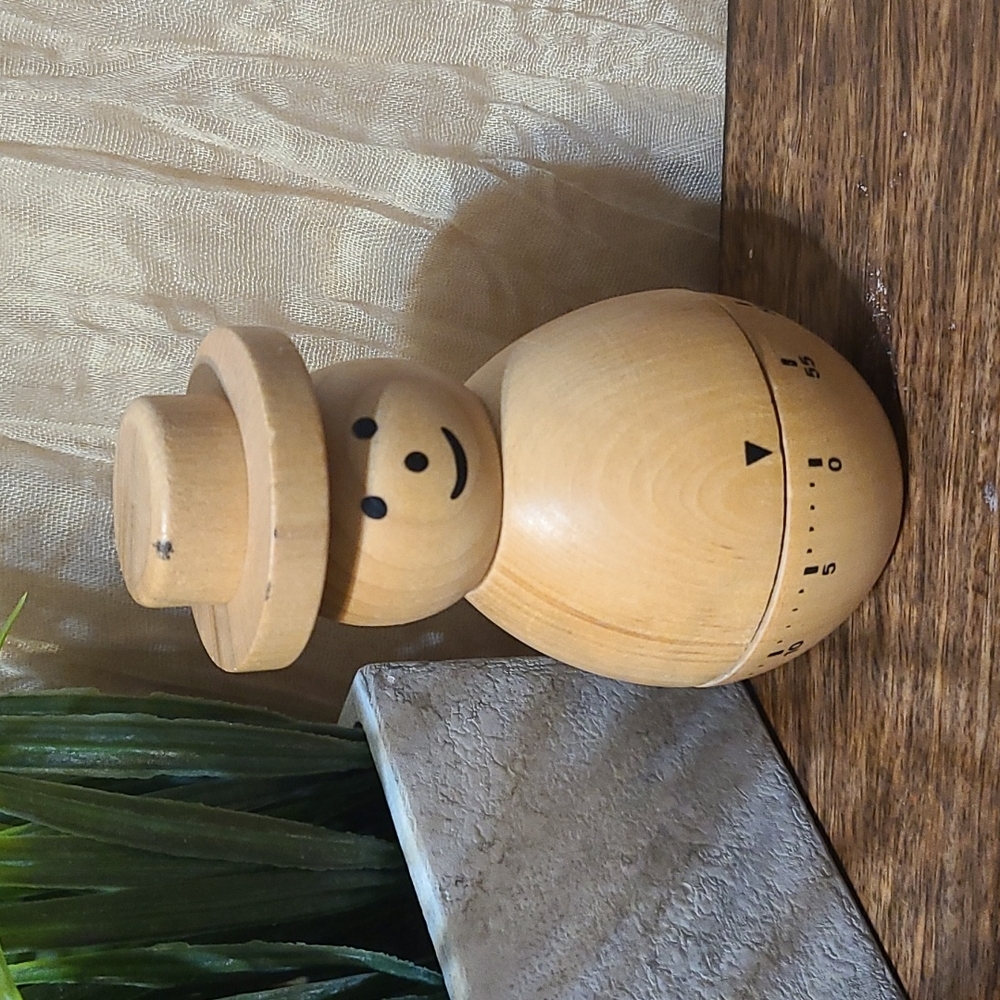 Wood Snowman Kitchen Timer